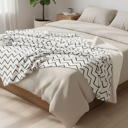Couverture Sherpa blanket zigzag geometric
