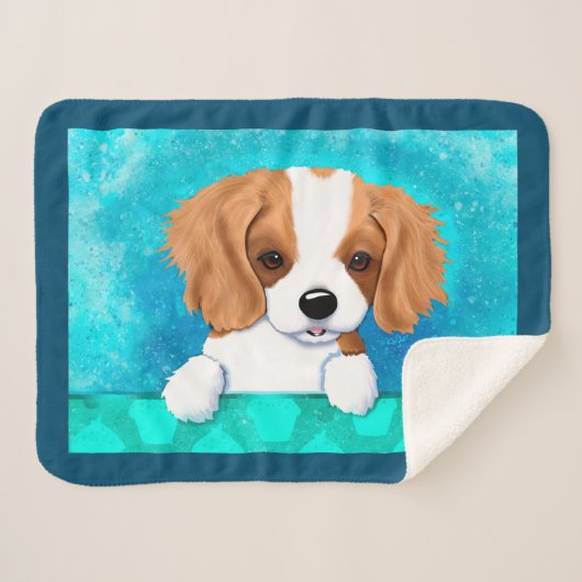 Couverture Sherpa Blenheim Cavalier Spaniel Chiot (Devant (Horizontal))