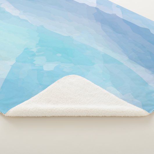 Couverture Sherpa Bleu, abstrait, cool couleur de l'eau brosse art (3/4)