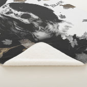 Couverture Sherpa Bleu anglais noir et blanc (3/4)