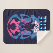 Couverture Sherpa Bleu Beetle Rétrowave contre graphique (Devant (Horizontal))