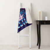 Couverture Sherpa Bleu Beetle Rétrowave Ville coucher du soleil (En situation)