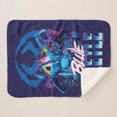 Couverture Sherpa Bleu Beetle Rétrowave Ville coucher du soleil (Devant (Horizontal))