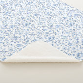Couverture Sherpa Bleu blanc floral romantique (3/4)