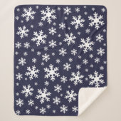 Couverture Sherpa Bleu blanc neige neige Noël hiver (Devant)