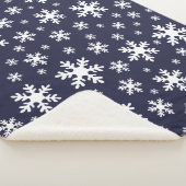 Couverture Sherpa Bleu blanc neige neige Noël hiver (3/4)