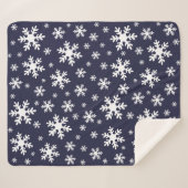 Couverture Sherpa Bleu blanc neige neige Noël hiver (Devant (Horizontal))