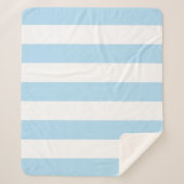 Couverture Sherpa Bleu, Blancs, Motif rayé (Devant)