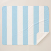 Couverture Sherpa Bleu, Blancs, Motif rayé (Devant (Horizontal))