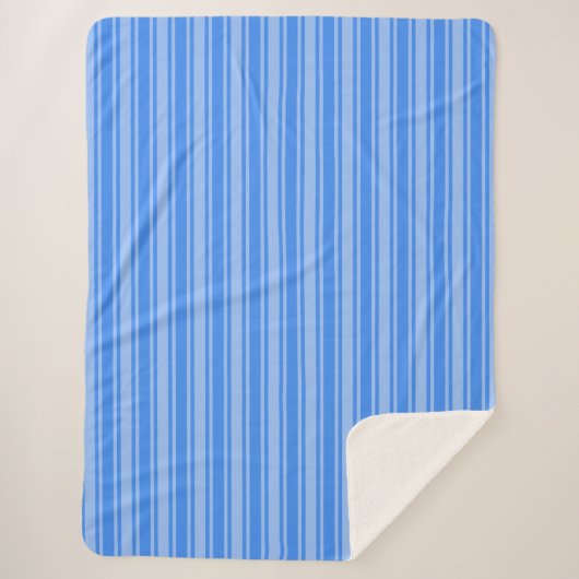 Couverture Sherpa Bleu bonbons rayures (Devant)