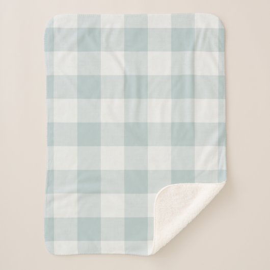Couverture Sherpa Bleu Buffalo Check | Ferme moderne (Devant)