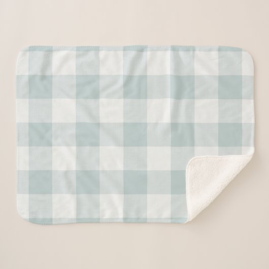 Couverture Sherpa Bleu Buffalo Check | Ferme moderne (Devant (Horizontal))