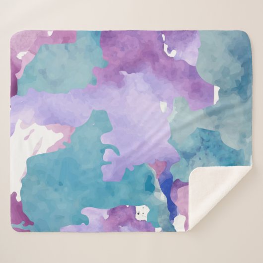 Couverture Sherpa Bleu camouflage (Devant (Horizontal))