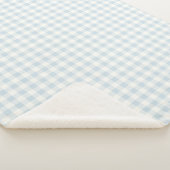 Couverture Sherpa Bleu Clair Blanc Carreaux Rayures (3/4)