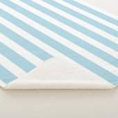 Couverture Sherpa Bleu clair classique et rayé blanc (3/4)
