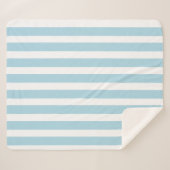 Couverture Sherpa Bleu clair classique et rayé blanc (Devant (Horizontal))