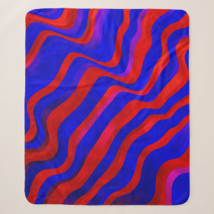 Couverture Sherpa Bleu clair, texture rouge avec lignes cirées. Dégr
