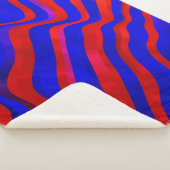 Couverture Sherpa Bleu clair, texture rouge avec lignes cirées. Dégr (3/4)