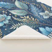 Couverture Sherpa Bleu complexe et vert botanique - bleu foncé étoil (3/4)