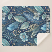Couverture Sherpa Bleu complexe et vert botanique - bleu foncé étoil (Devant (Horizontal))