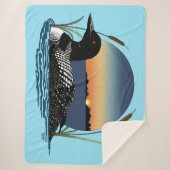 Couverture Sherpa Bleu couché de soleil (Devant)