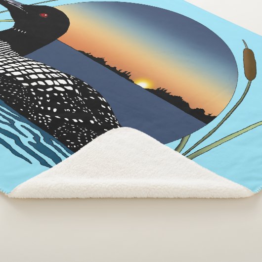 Couverture Sherpa Bleu couché de soleil (3/4)