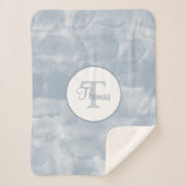 Couverture Sherpa Bleu d'aquarelle Dusty personnalisé (Devant)