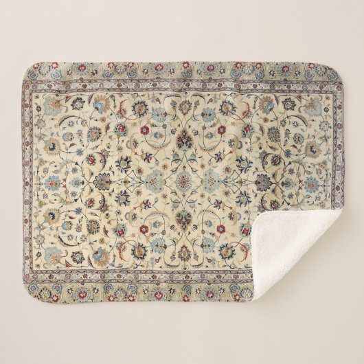 Couverture Sherpa Bleu de bébé Dusty Kashan (Devant (Horizontal))