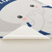 Couverture Sherpa Bleu de la marine des éléphants (3/4)