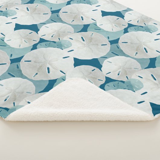 Couverture Sherpa Bleu Dollars de sable Motif Côte (3/4)