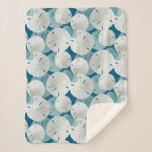 Couverture Sherpa Bleu Dollars de sable Motif Côte (Devant)