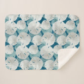 Couverture Sherpa Bleu Dollars de sable Motif Côte (Devant (Horizontal))