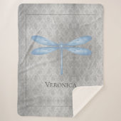 Couverture Sherpa Bleu Dragonfly Damas (Devant)