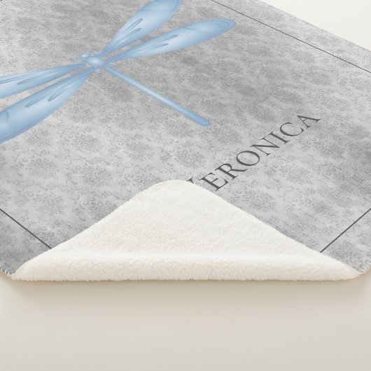 Couverture Sherpa Bleu Dragonfly Damas (3/4)