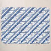 Couverture Sherpa bleu et blanc Abstrait (Devant (Horizontal))