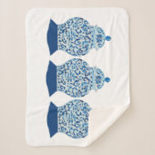 Couverture Sherpa Bleu et blanc Ginger Jar Sherpa Blanket (Devant)
