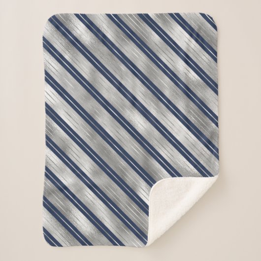 Couverture Sherpa Bleu et gris brillant (Devant)