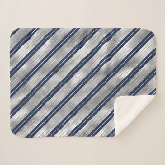 Couverture Sherpa Bleu et gris brillant (Devant (Horizontal))