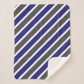 Couverture Sherpa Bleu et gris de minuit (Devant)