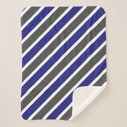 Couverture Sherpa Bleu et gris de minuit (Devant)