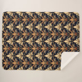 Couverture Sherpa Bleu et orange Art déco (Devant (Horizontal))