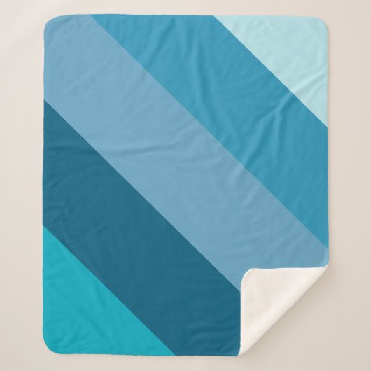 Couverture Sherpa Bleu Et Turquoise (Devant)