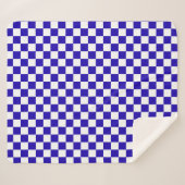 Couverture Sherpa Bleu foncé à carreaux  (Devant (Horizontal))