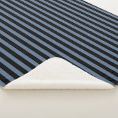 Couverture Sherpa Bleu gris et noir rayures (3/4)