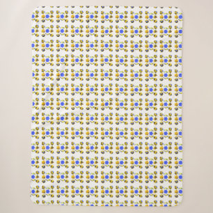 Couverture Sherpa Bleu Jaune Illustration Formes fantaisistes