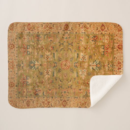 Couverture Sherpa Bleu jaune perse vert  (Devant (Horizontal))