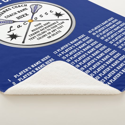 Couverture Sherpa Bleu Lacrosse Cadeaux d'entraîneurs avec TOUS les  (3/4)