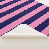 Couverture Sherpa Bleu marine et rose clair (3/4)