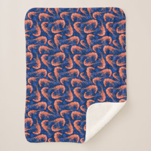 Couverture Sherpa Bleu marine nautique de bulle de corail d'océan d