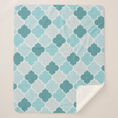 Couverture Sherpa Bleu Marocain Trellis, Lattes, Quatrefoil (Devant)
